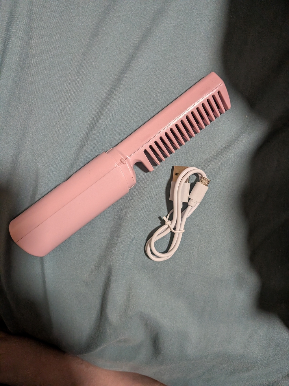 Pink Rechargeable Hair Comb Styler